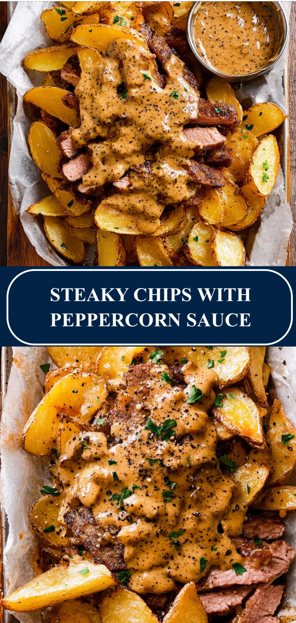 Delicious Steaky Chips with Peppercorn Sauce: A Comfort Food Classic You Must Try!