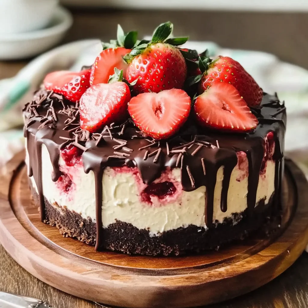 Ultimate Chocolate Covered Strawberry Cheesecake Recipe