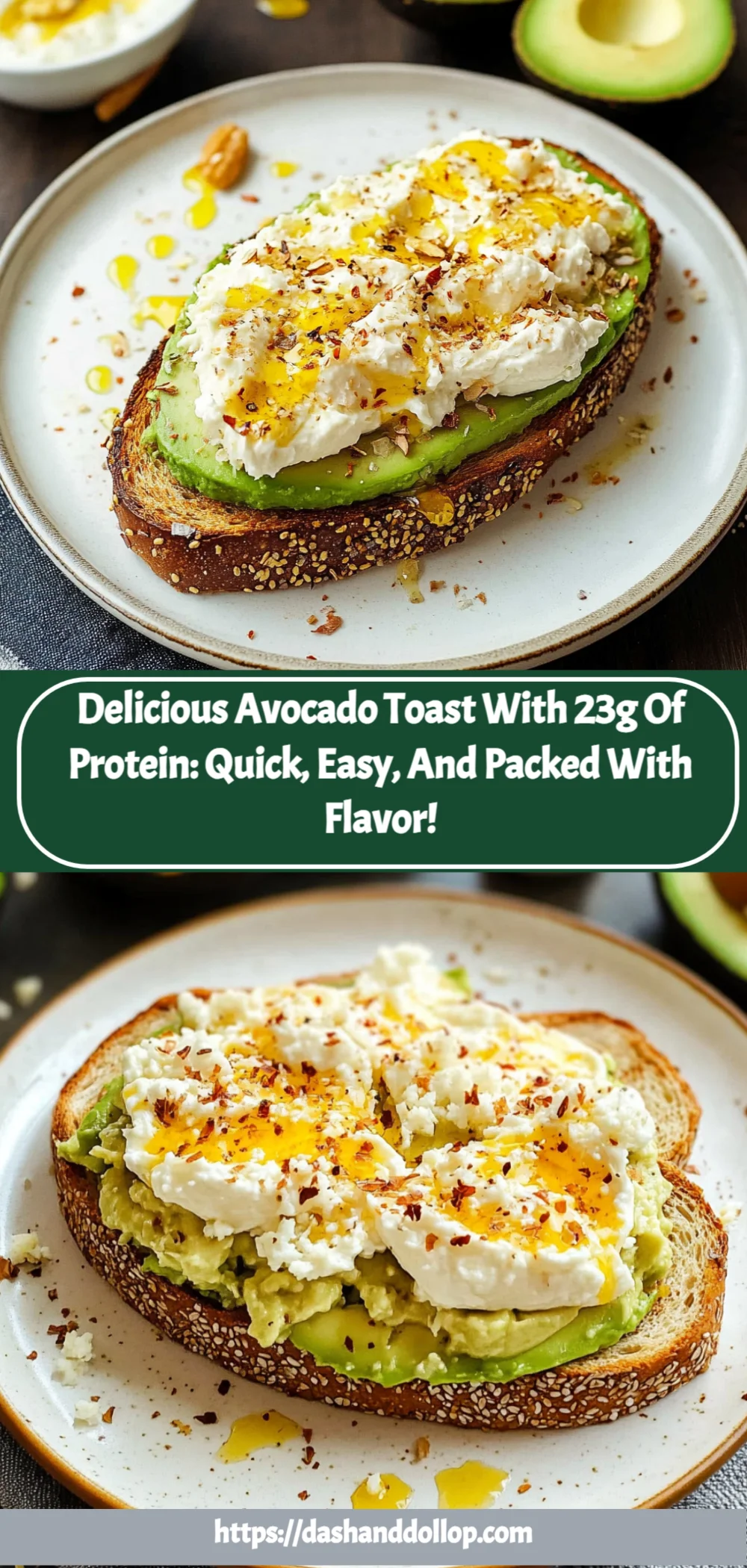 Delicious Avocado Toast with 23g of Protein: Quick, Easy, and Packed with Flavor!