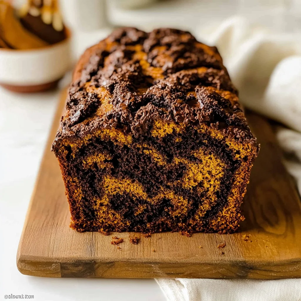 Delicious Chocolate Marble Pumpkin Bread Recipe