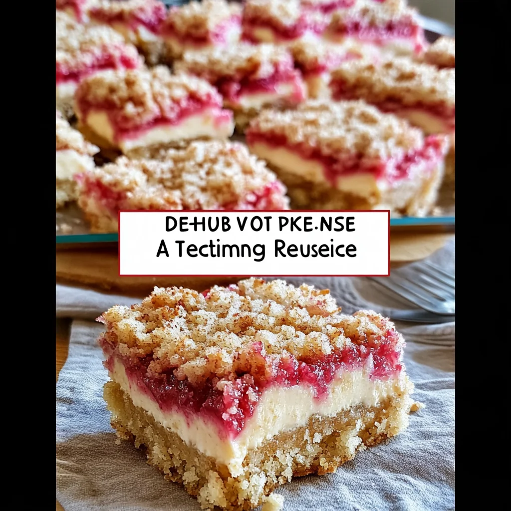 Delicious Rhubarb Bars with Cream Cheese Recipe