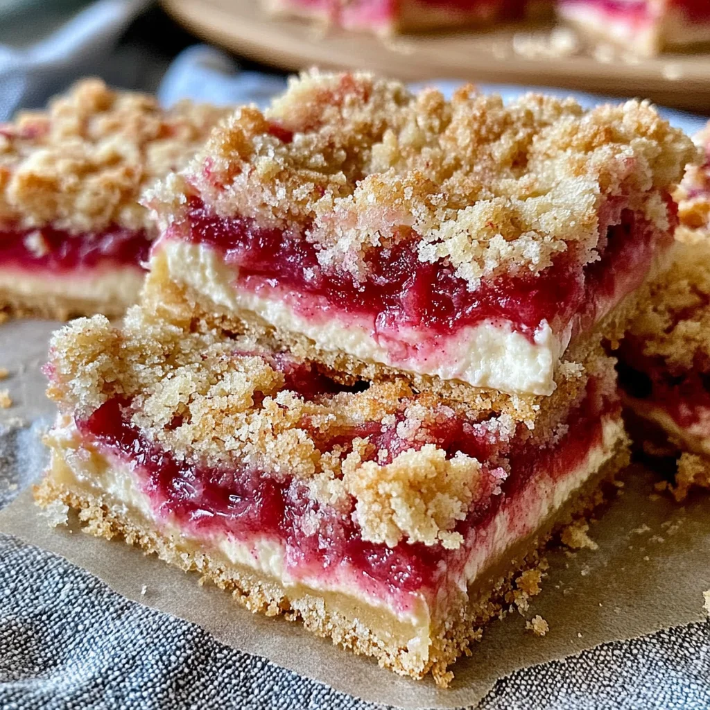 Delicious Rhubarb Bars with Cream Cheese Recipe