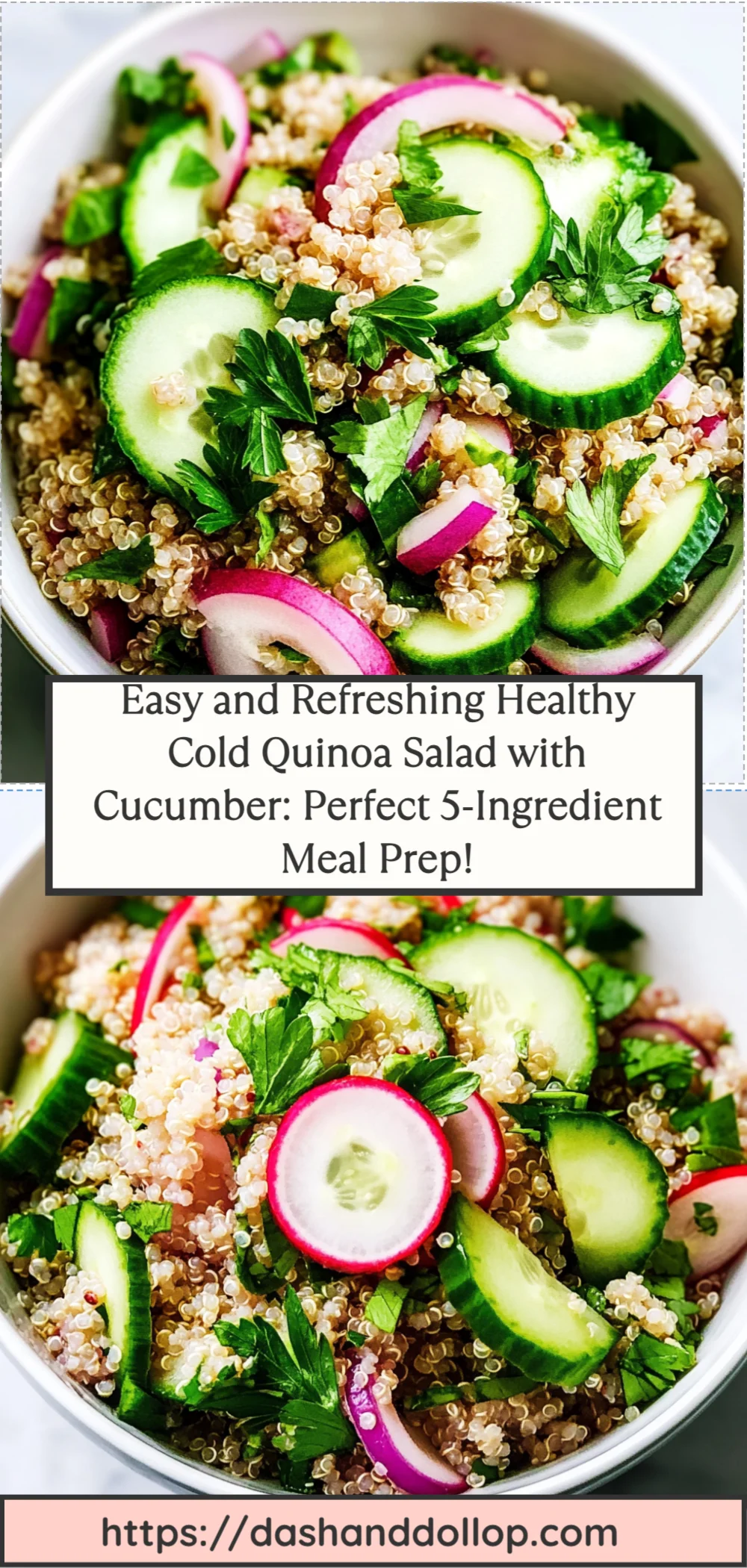 Easy and Refreshing Healthy Cold Quinoa Salad with Cucumber: Perfect 5-Ingredient Meal Prep!