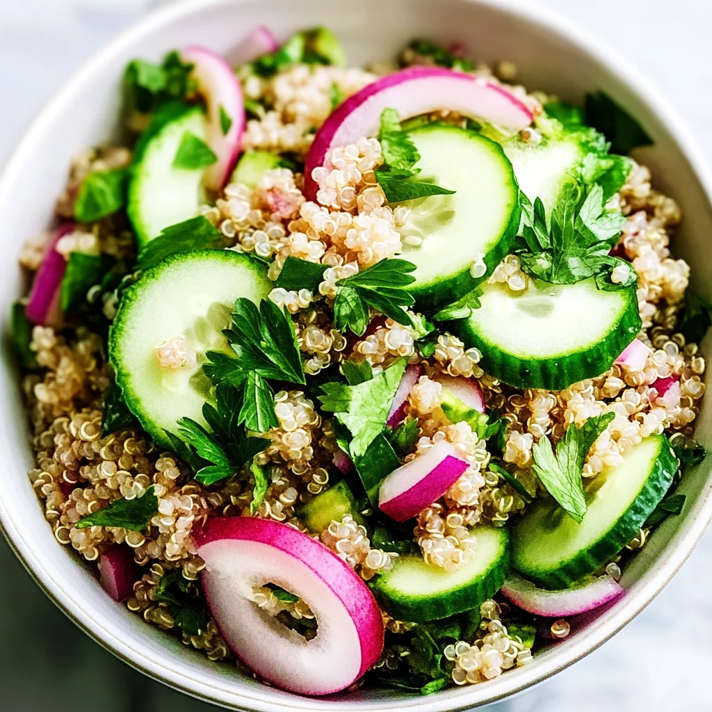 Easy Healthy Cold Quinoa Salad Recipe with Cucumber