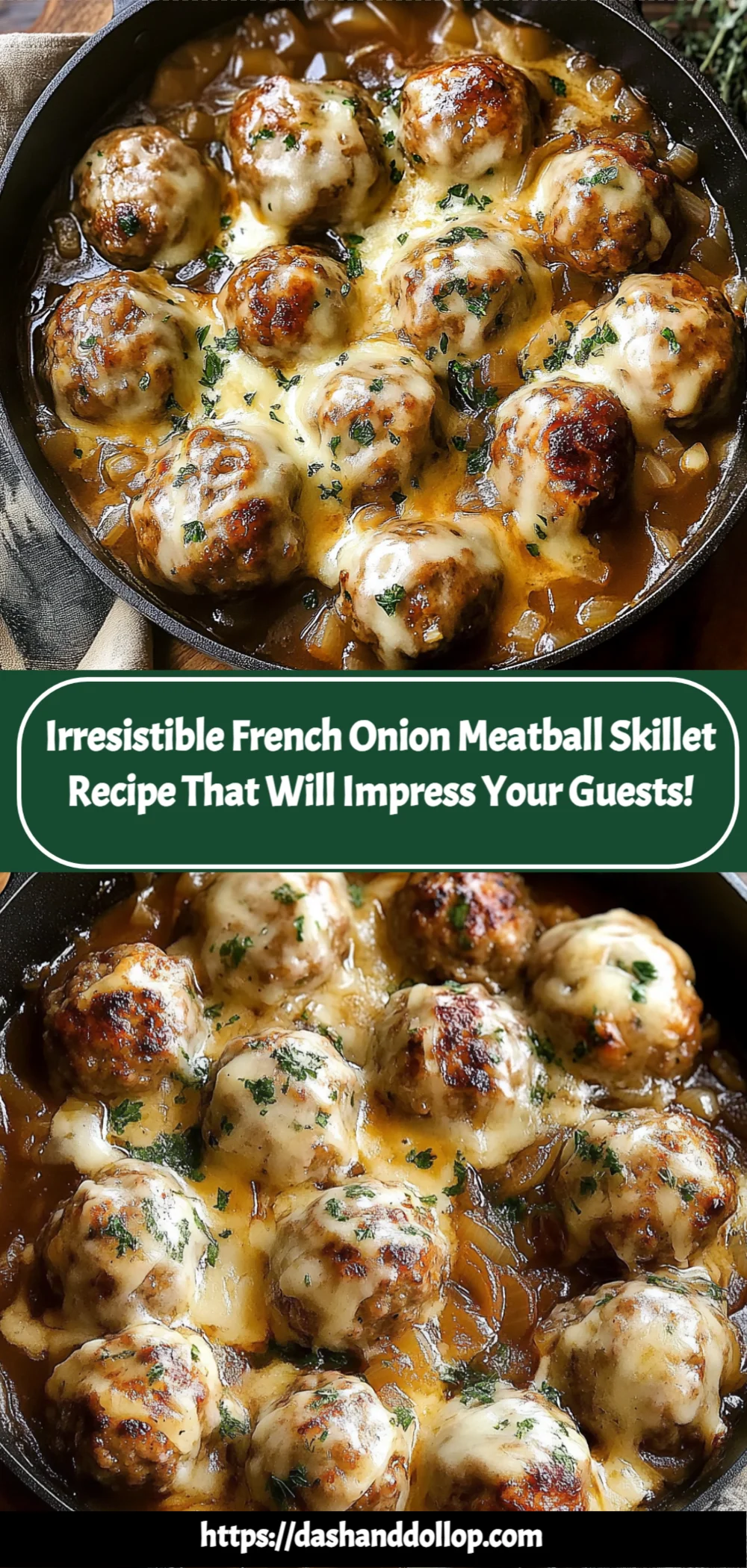Irresistible French Onion Meatball Skillet Recipe That Will Impress Your Guests!