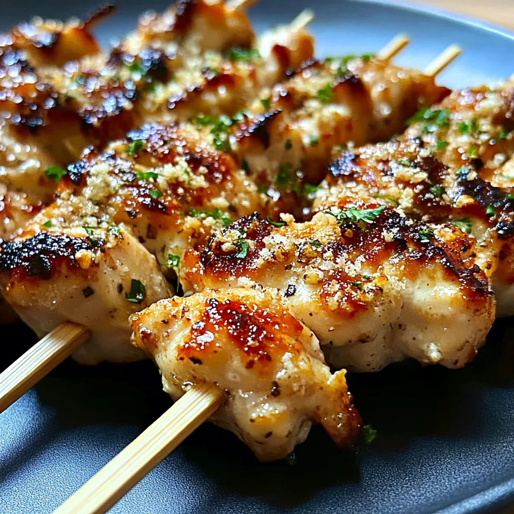 Irresistible Garlic Parmesan Chicken Skewers Recipe