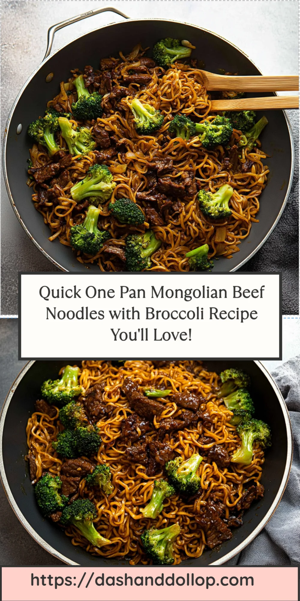 Quick One Pan Mongolian Beef Noodles with Broccoli Recipe You'll Love!