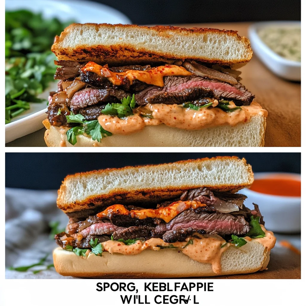 Savory Korean Steak Sandwich Recipe with Spicy Mayo Twist
