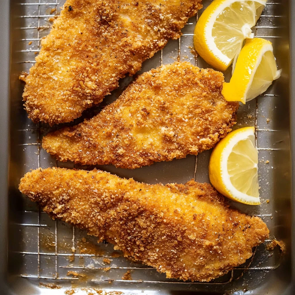 poulet schnitzel au four croustillant