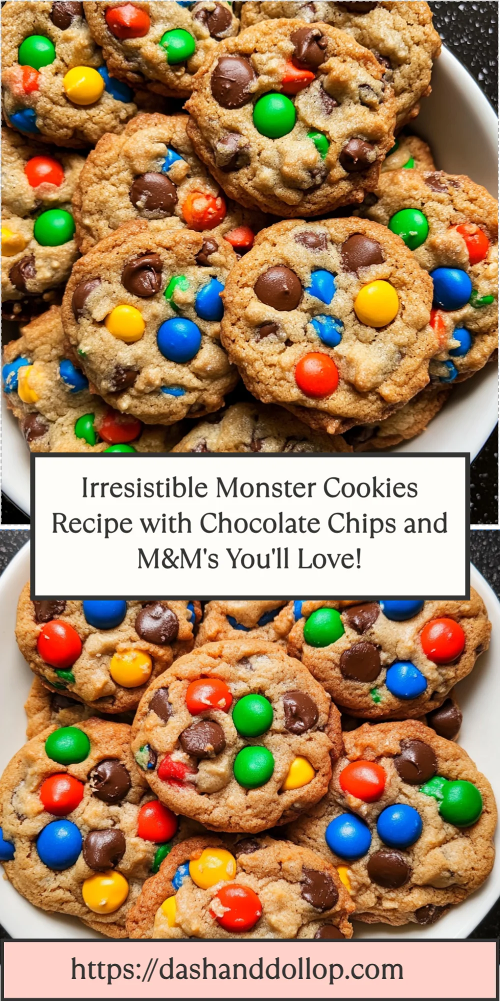 Irresistible Monster Cookies Recipe with Chocolate Chips and M&M's You'll Love!